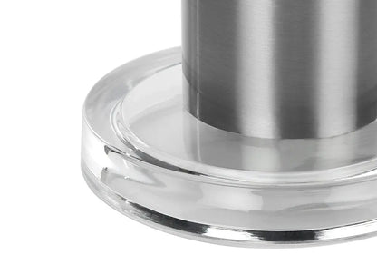 28" Silver Acrylic Cylinder Table Lamp With Ivory Drum Shade HomeRoots