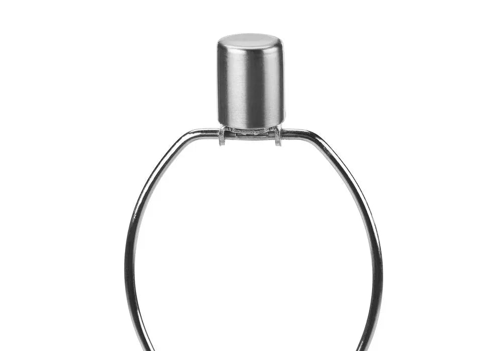 28" Silver Acrylic Cylinder Table Lamp With Ivory Drum Shade HomeRoots