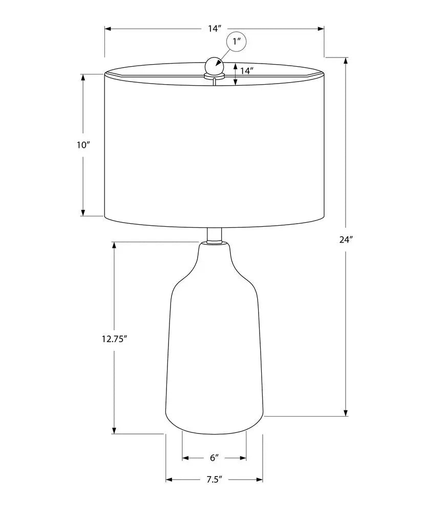24" Beige Concrete Urn Table Lamp With Ivory Drum Shade HomeRoots