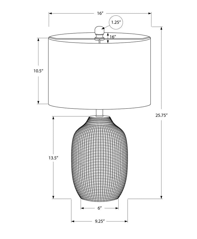 26" Cream Ceramic Urn Table Lamp With Cream Drum Shade HomeRoots