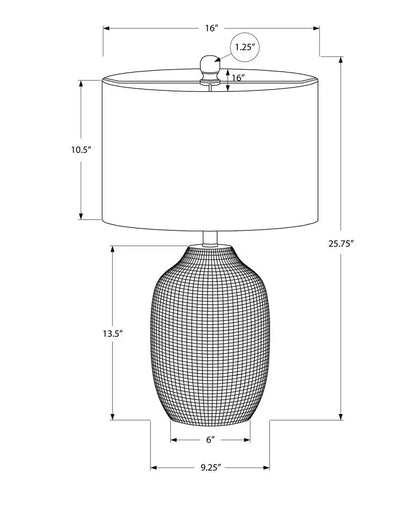 26" Cream Ceramic Urn Table Lamp With Cream Drum Shade HomeRoots