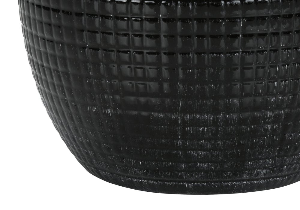 26" Black Ceramic Urn Table Lamp With Ivory Drum Shade — view 4