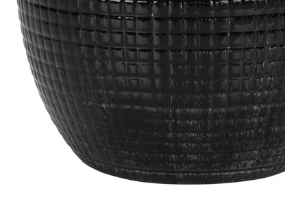 26" Black Ceramic Urn Table Lamp With Ivory Drum Shade HomeRoots