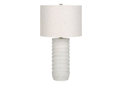 28" Cream Cylinder Table Lamp With Cream Drum Shade HomeRoots
