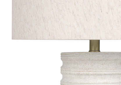 28" Cream Cylinder Table Lamp With Cream Drum Shade