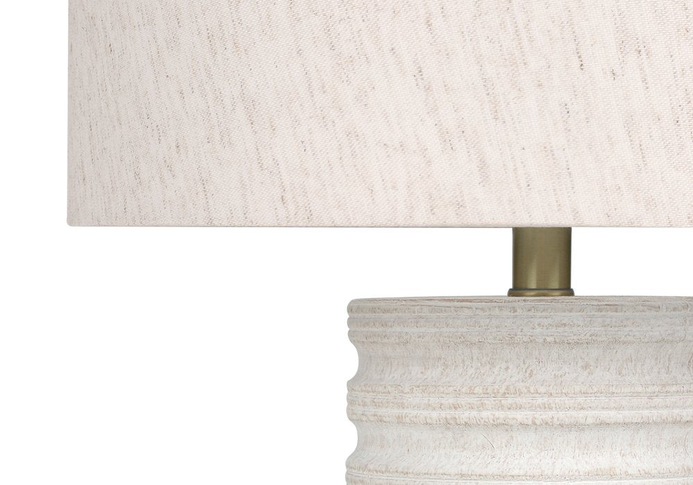28" Cream Cylinder Table Lamp With Cream Drum Shade HomeRoots