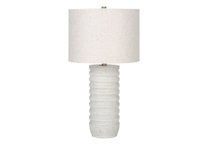 28" Cream Cylinder Table Lamp With Cream Drum Shade HomeRoots