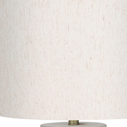 28" Cream Cylinder Table Lamp With Cream Drum Shade