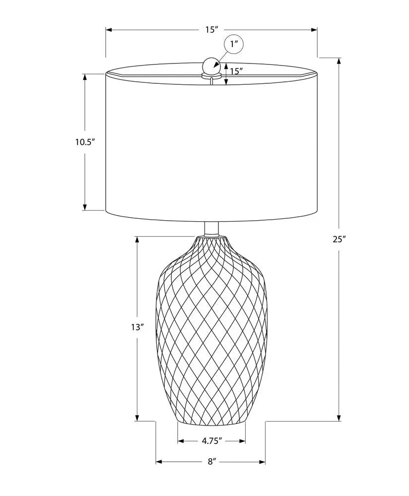 25" Cream Ceramic Urn Table Lamp With Cream Drum Shade HomeRoots