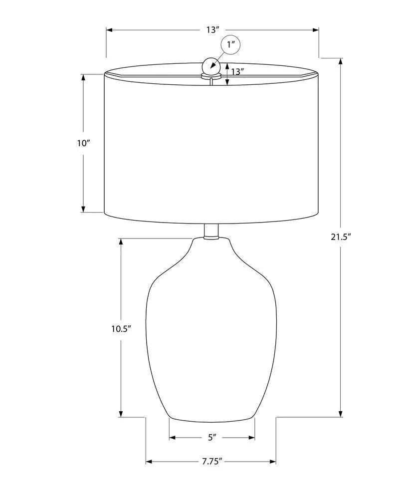 22" Black Ceramic Urn Table Lamp With Ivory Drum Shade HomeRoots