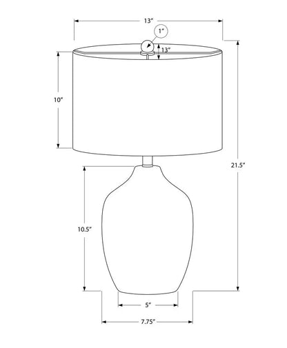 22" Black Ceramic Urn Table Lamp With Ivory Drum Shade HomeRoots