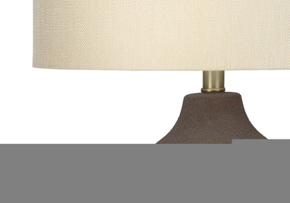 27" Gray Ceramic Urn Table Lamp With Beige Drum Shade HomeRoots