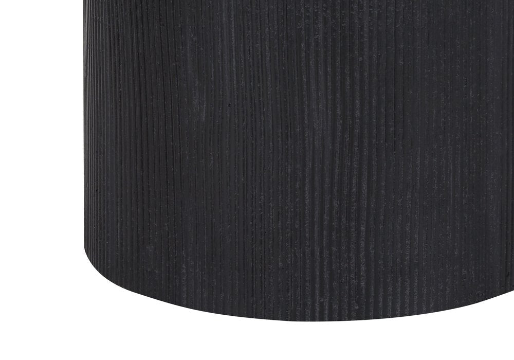 24" Black and Gold Concrete Cylinder Table Lamp With Ivory Drum Shade HomeRoots