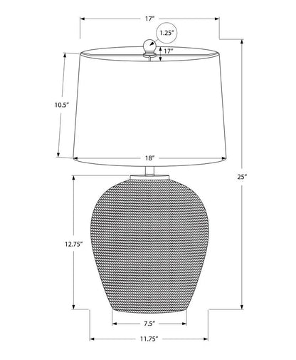 25" Beige Rattan Round Table Lamp With Beige Drum Shade HomeRoots