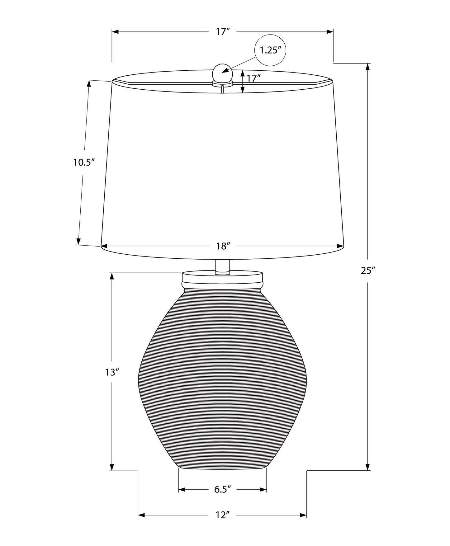 25" Cream Concrete Round Table Lamp With Beige Drum Shade