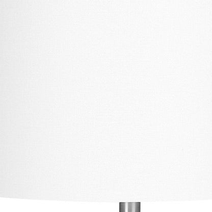 26" Cream Ceramic Cylinder Table Lamp With Cream Drum Shade HomeRoots