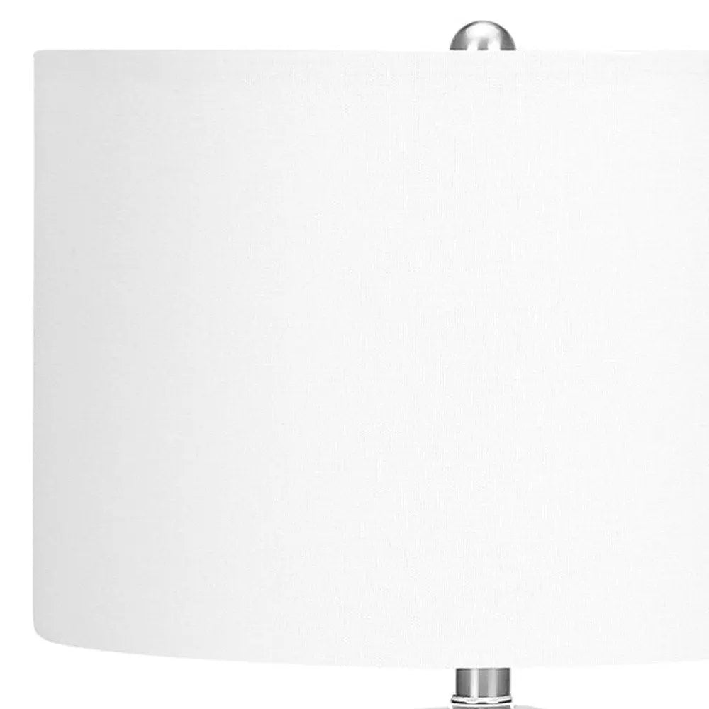 26" Cream Ceramic Cylinder Table Lamp With Cream Drum Shade HomeRoots