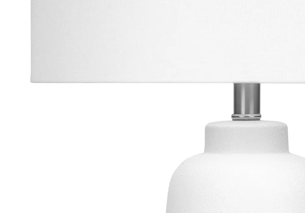 26" Cream Ceramic Cylinder Table Lamp With Cream Drum Shade HomeRoots