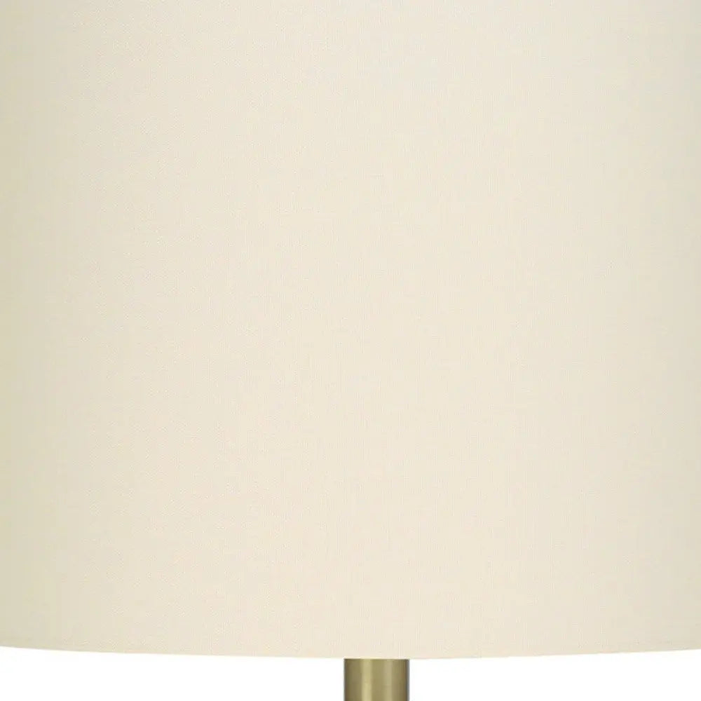 20" Gray Concrete Round Table Lamp With Ivory Drum Shade HomeRoots