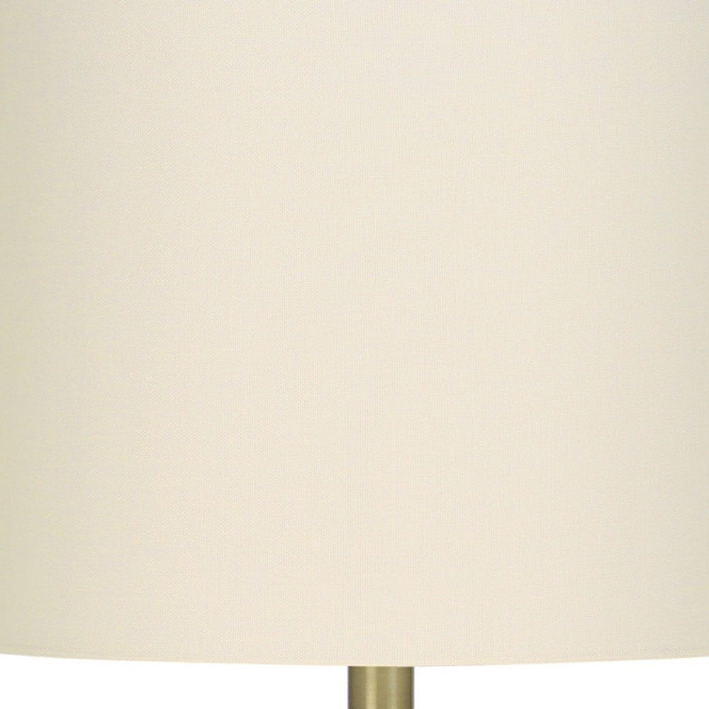 20" Gray Concrete Round Table Lamp With Ivory Drum Shade — view 8