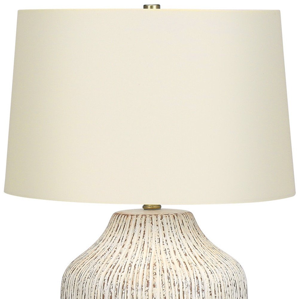 26" Cream Ceramic Round Table Lamp With Cream Empire Shade — view 8