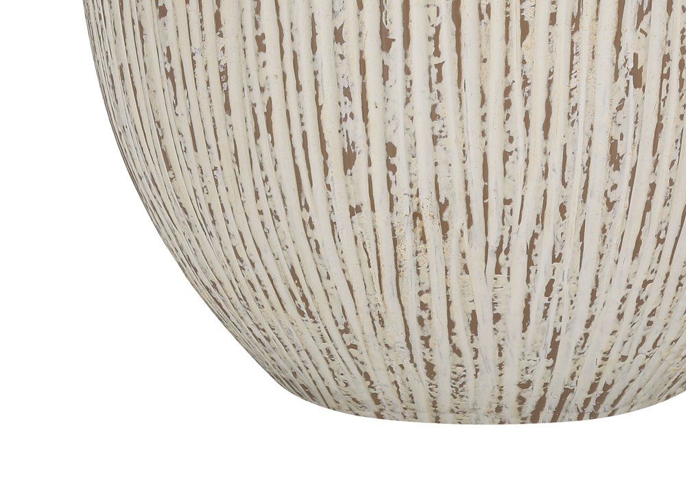 26" Cream Ceramic Round Table Lamp With Cream Empire Shade — view 4