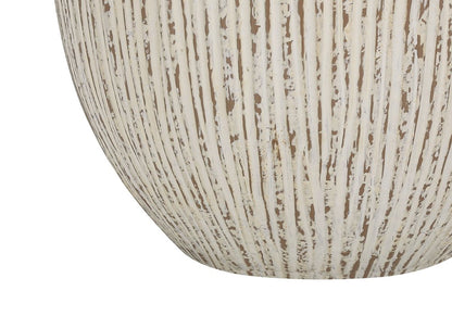 26" Cream Ceramic Round Table Lamp With Cream Empire Shade HomeRoots