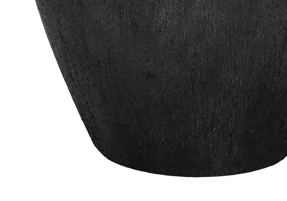 24" Black Ceramic Round Table Lamp With Ivory Empire Shade HomeRoots