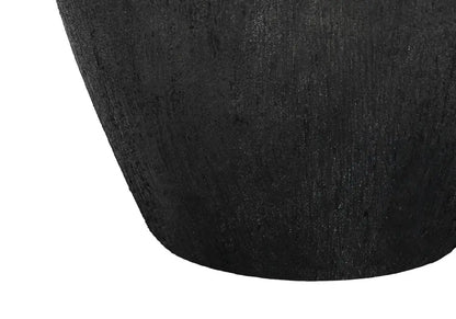 24" Black Ceramic Round Table Lamp With Ivory Empire Shade HomeRoots