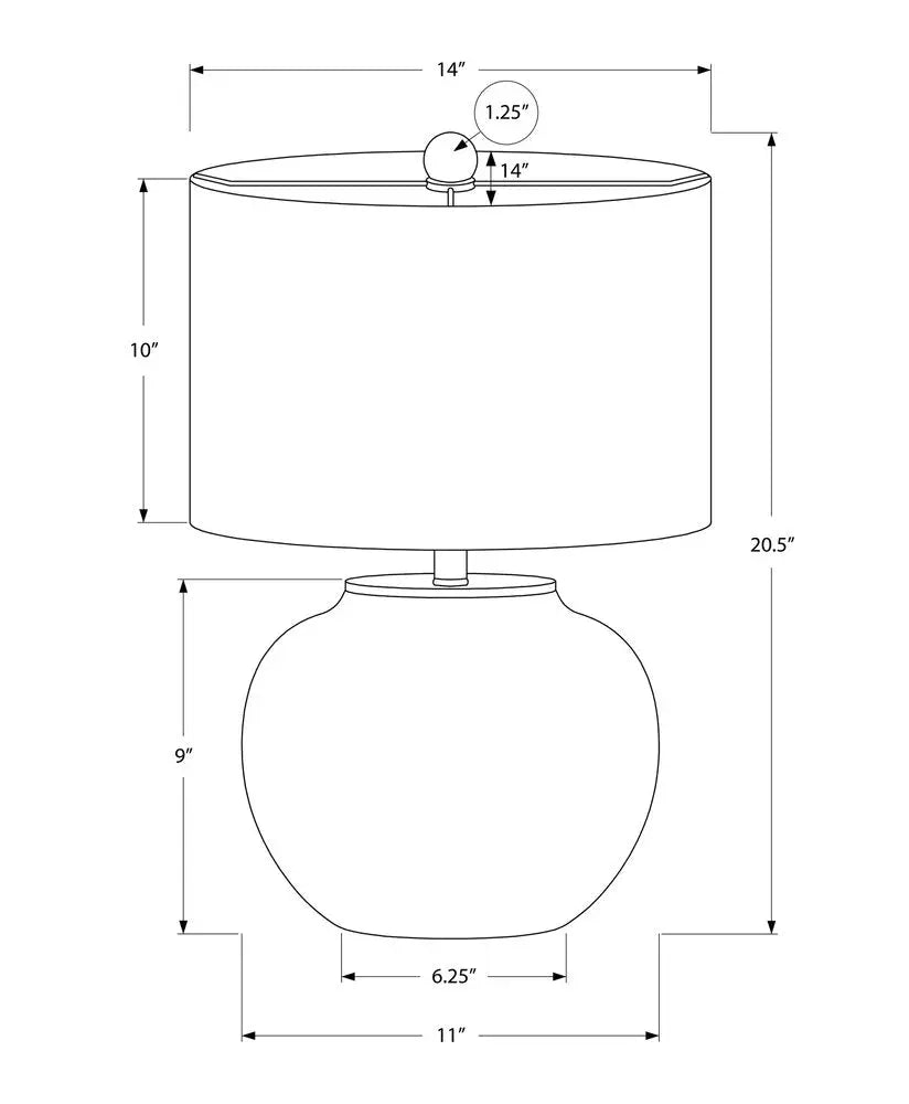 21" Cream Ceramic Round Table Lamp With Cream Drum Shade HomeRoots