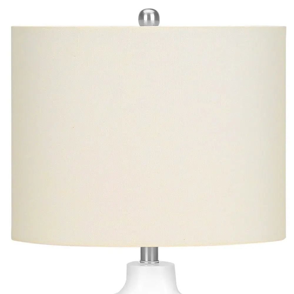 25" Cream Novelty Table Lamp With Cream Drum Shade HomeRoots