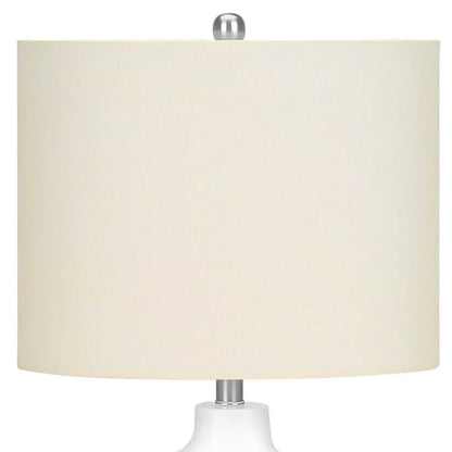 25" Cream Novelty Table Lamp With Cream Drum Shade HomeRoots