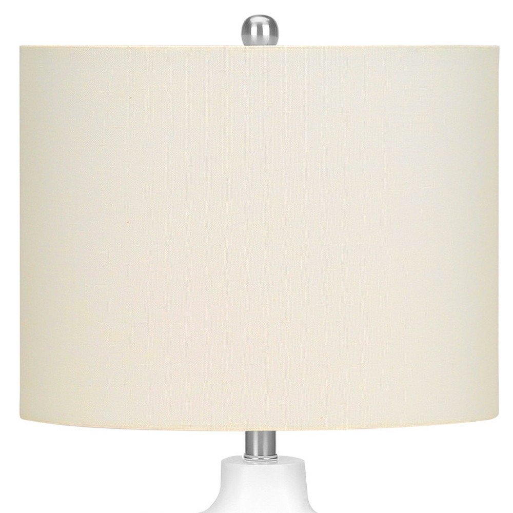 25" Cream Novelty Table Lamp With Cream Drum Shade HomeRoots