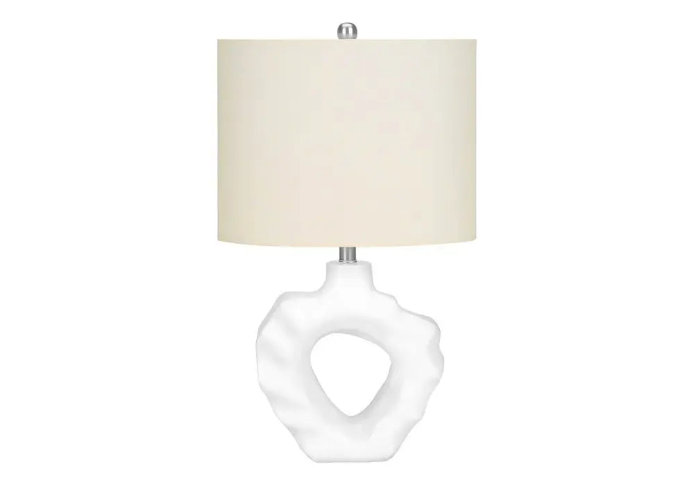 25" Cream Novelty Table Lamp With Cream Drum Shade HomeRoots