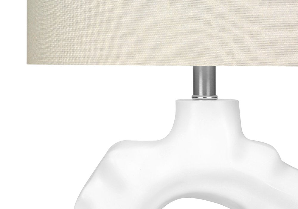 25" Cream Novelty Table Lamp With Cream Drum Shade HomeRoots