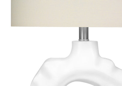 25" Cream Novelty Table Lamp With Cream Drum Shade HomeRoots