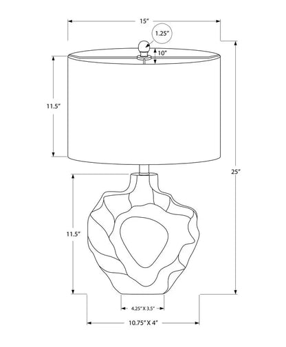 25" Cream Novelty Table Lamp With Cream Drum Shade HomeRoots