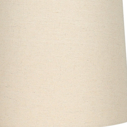 25" Cream Geometric Table Lamp With Beige Empire Shade HomeRoots