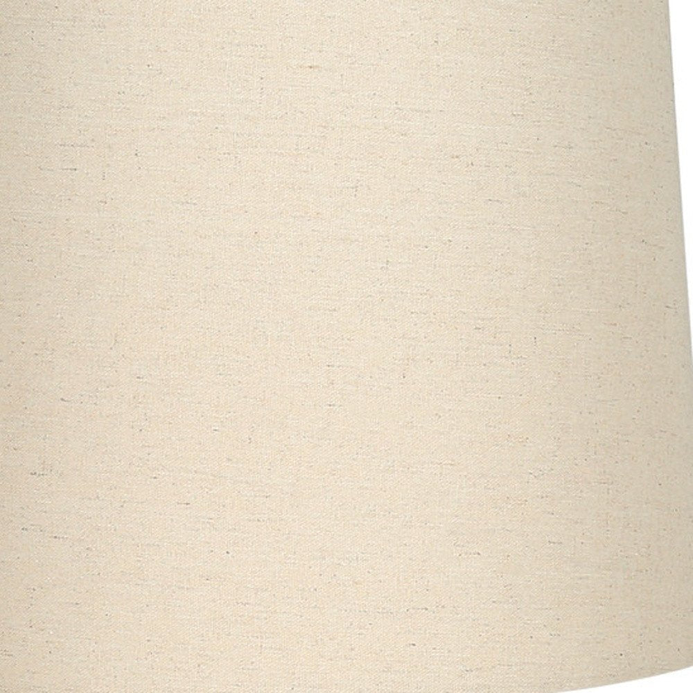 25" Cream Geometric Table Lamp With Beige Empire Shade HomeRoots
