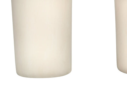 25" Cream Geometric Table Lamp With Beige Empire Shade HomeRoots