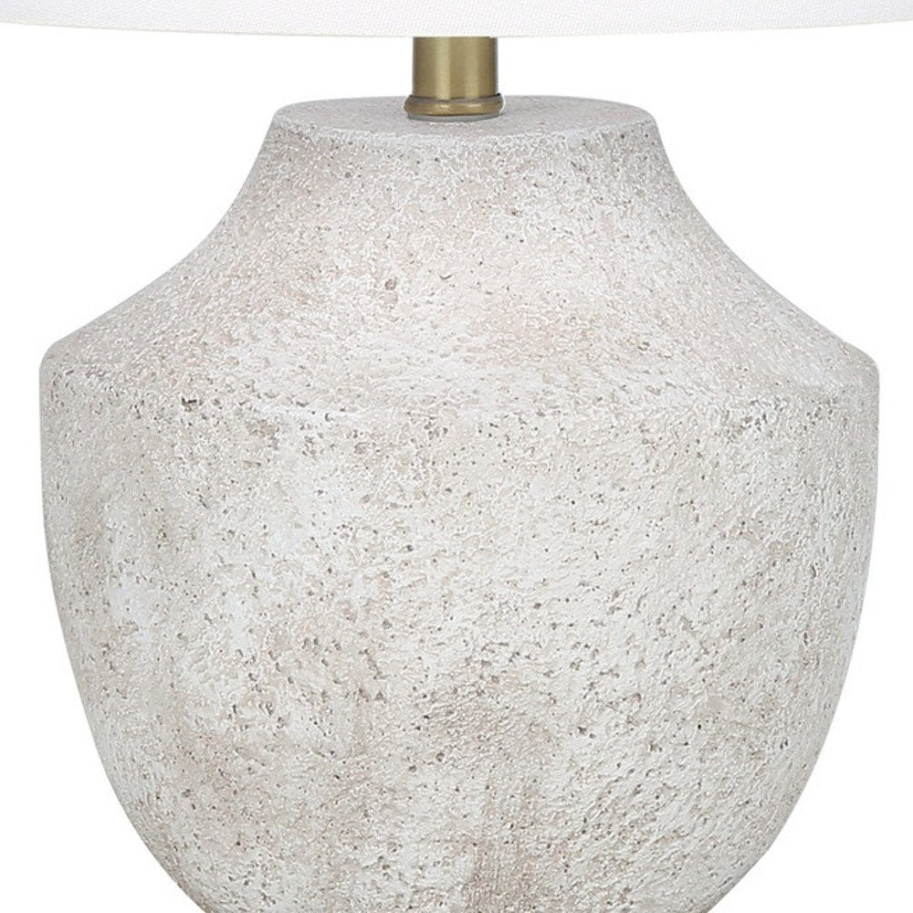 20" Cream Concrete Urn Table Lamp With Cream Empire Shade — view 8