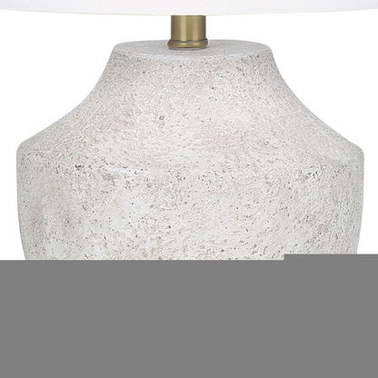 20" Cream Concrete Urn Table Lamp With Cream Empire Shade HomeRoots