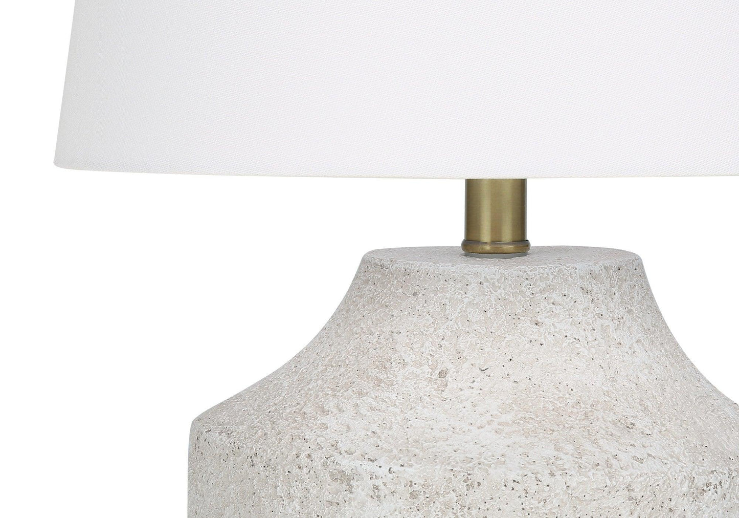 20" Cream Concrete Urn Table Lamp With Cream Empire Shade - FurniFindUSA