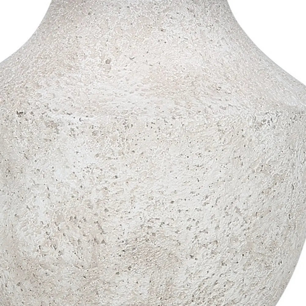 20" Cream Concrete Urn Table Lamp With Cream Empire Shade HomeRoots