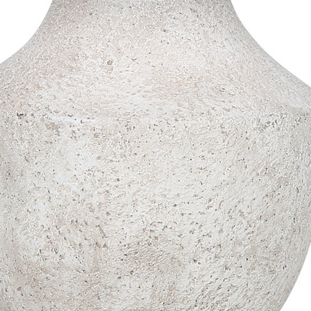 20" Cream Concrete Urn Table Lamp With Cream Empire Shade HomeRoots