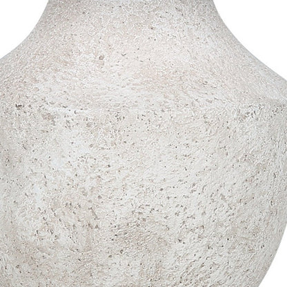 20" Cream Concrete Urn Table Lamp With Cream Empire Shade HomeRoots