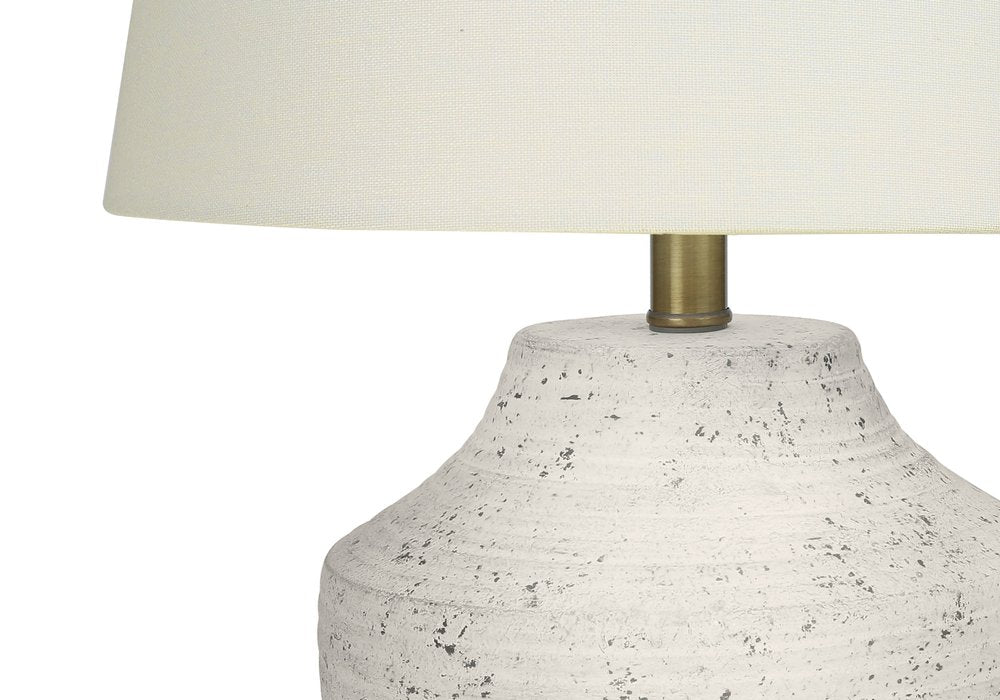 20" Cream Concrete Urn Table Lamp With Cream Empire Shade — view 4