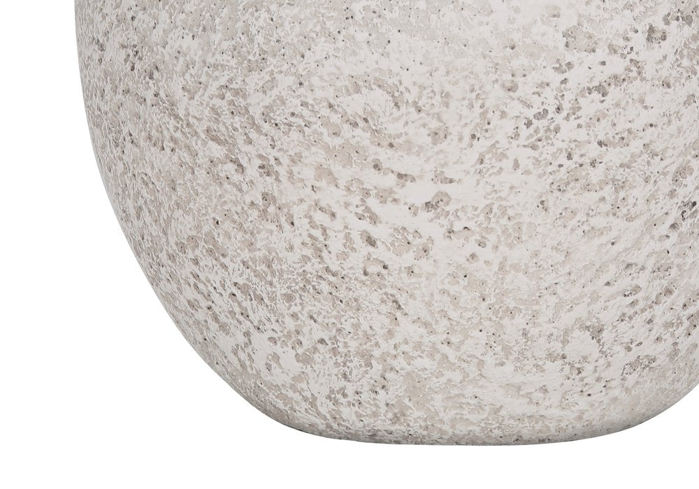 22" Cream Concrete Urn Table Lamp With Cream Abstract Empire Shade HomeRoots