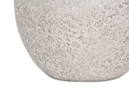 22" Cream Concrete Urn Table Lamp With Cream Abstract Empire Shade HomeRoots