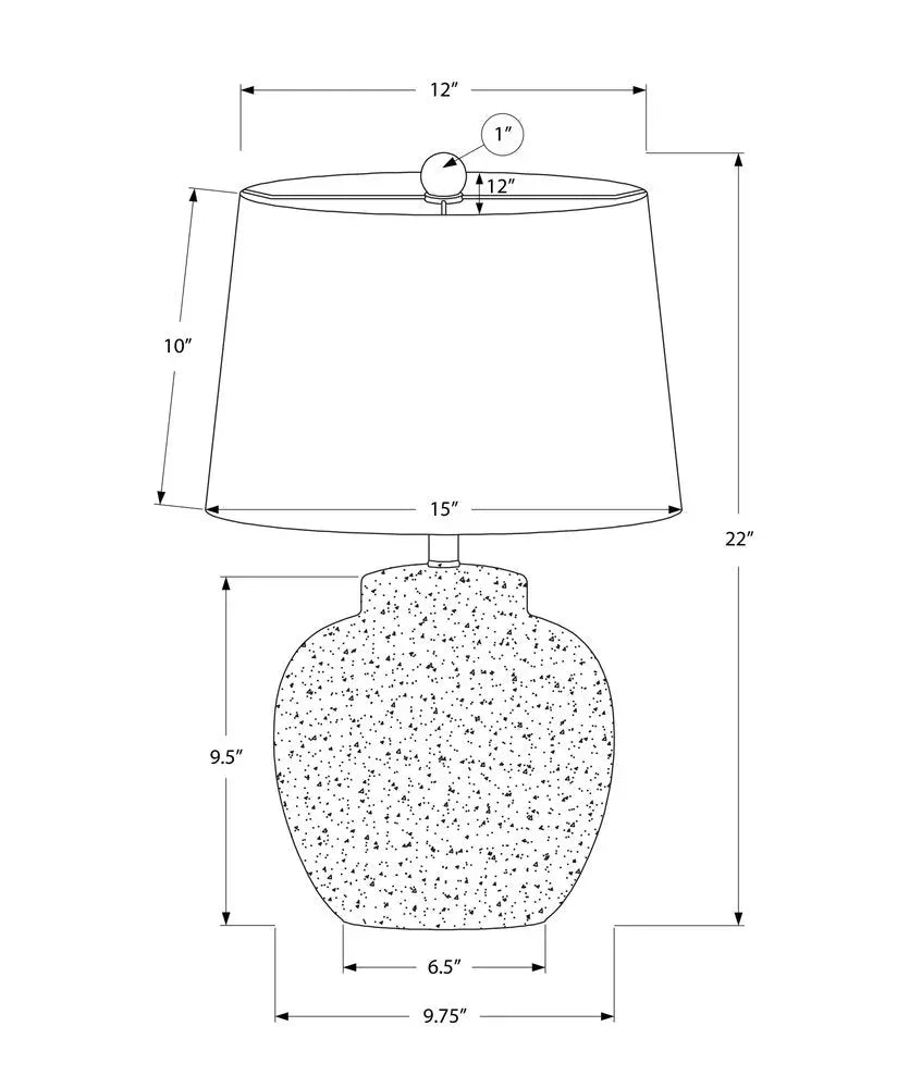 22" Cream Concrete Urn Table Lamp With Cream Abstract Empire Shade HomeRoots